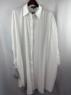 Women’s Kimberly Goldson XL White Button Up Dress